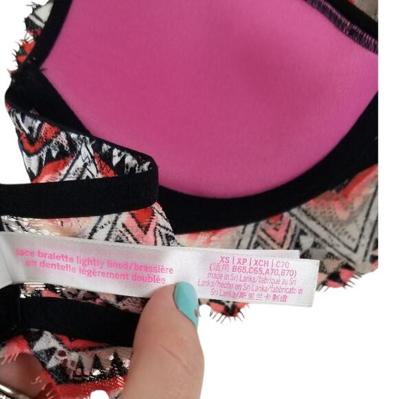 Victoria Secret Pink Aztec Beautiful Colors Lace Bartlett Underwire Padded XS - Picture 5 of 6